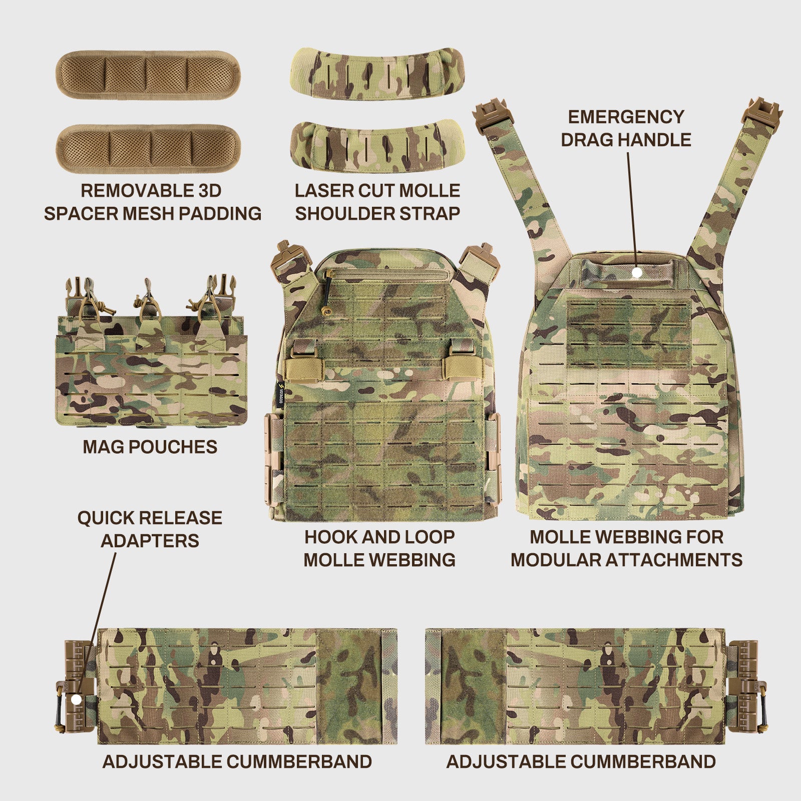 VOTAGOO® Quick Release Lightweight Tactical Vest – VOTAGOO Gear