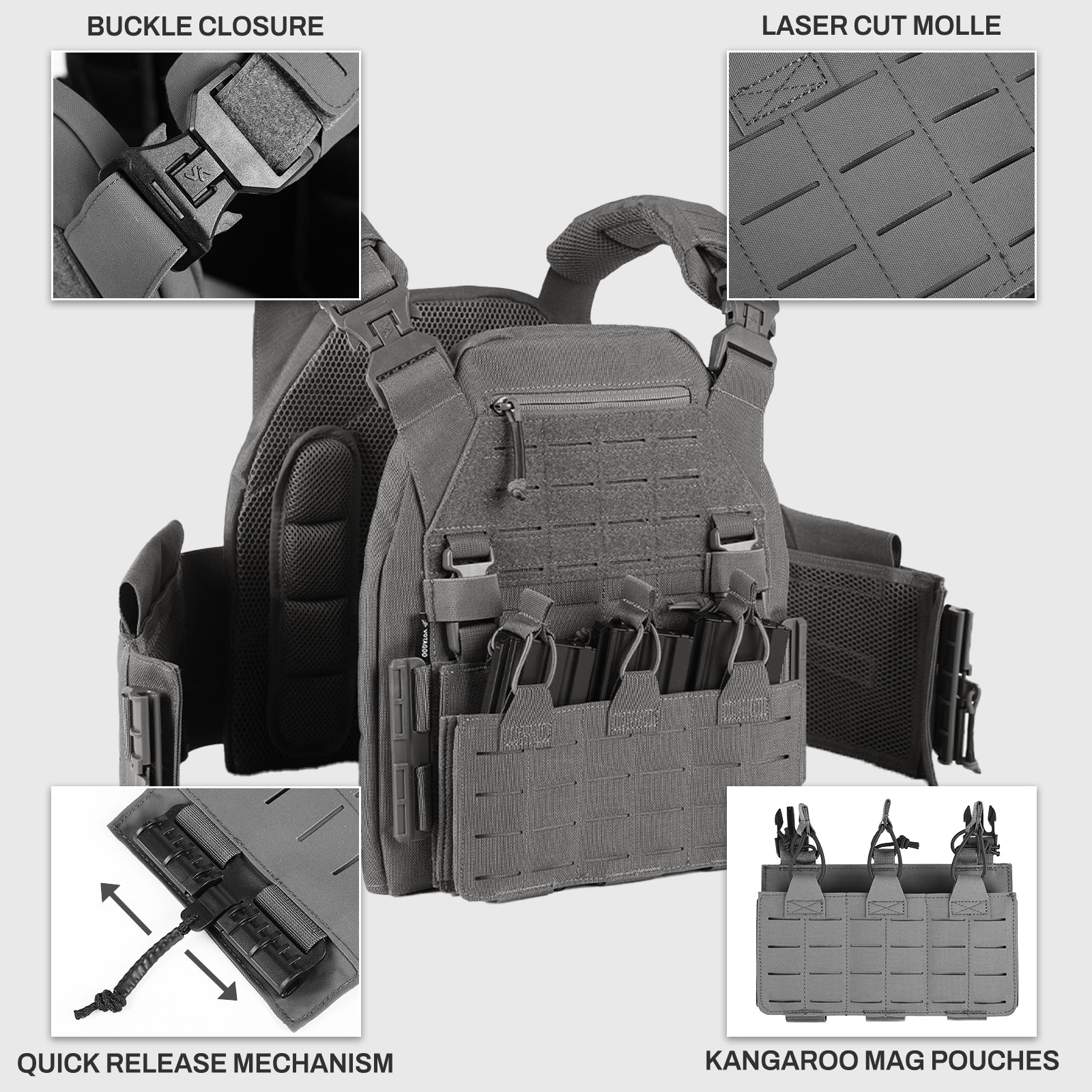 VOTAGOO® Quick Release Lightweight Tactical Vest – VOTAGOO Gear