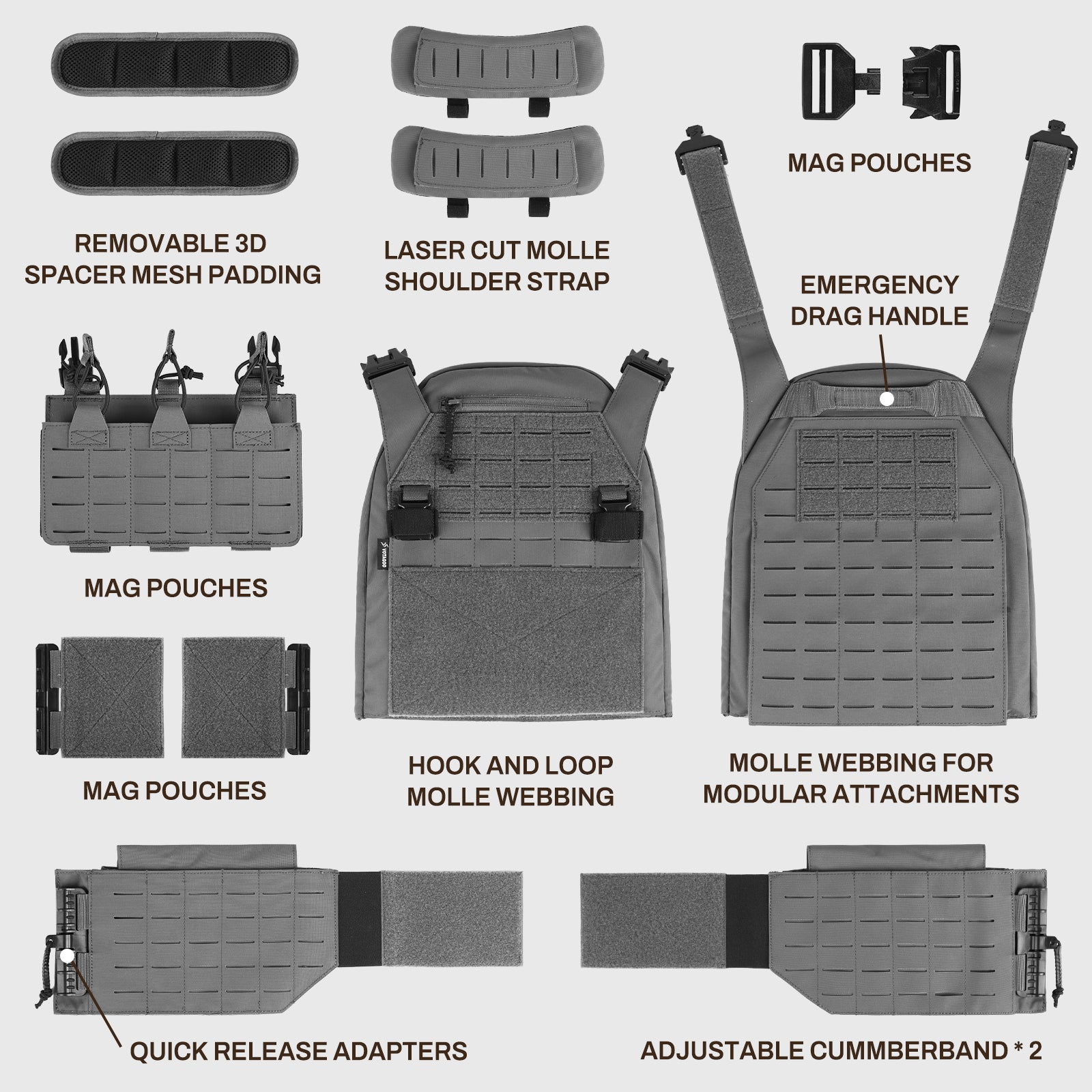VOTAGOO® Quick Release Lightweight Tactical Vest – VOTAGOO Gear