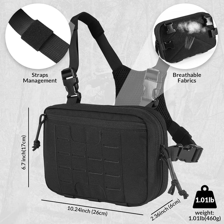 Chest Rig Tattico VOTAGOO - Per Paintball, Nero, Tascabile E Regolabile - Foto 5