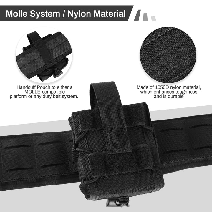 Open-Top MOLLE Tactical Handcuff Holster Law Enforcement Cuff Holder