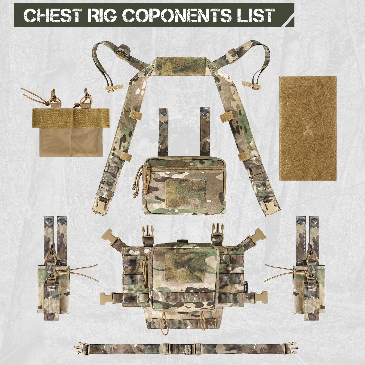 Adjustable & Detachable Tactical Chest Rig - Versatile Gear