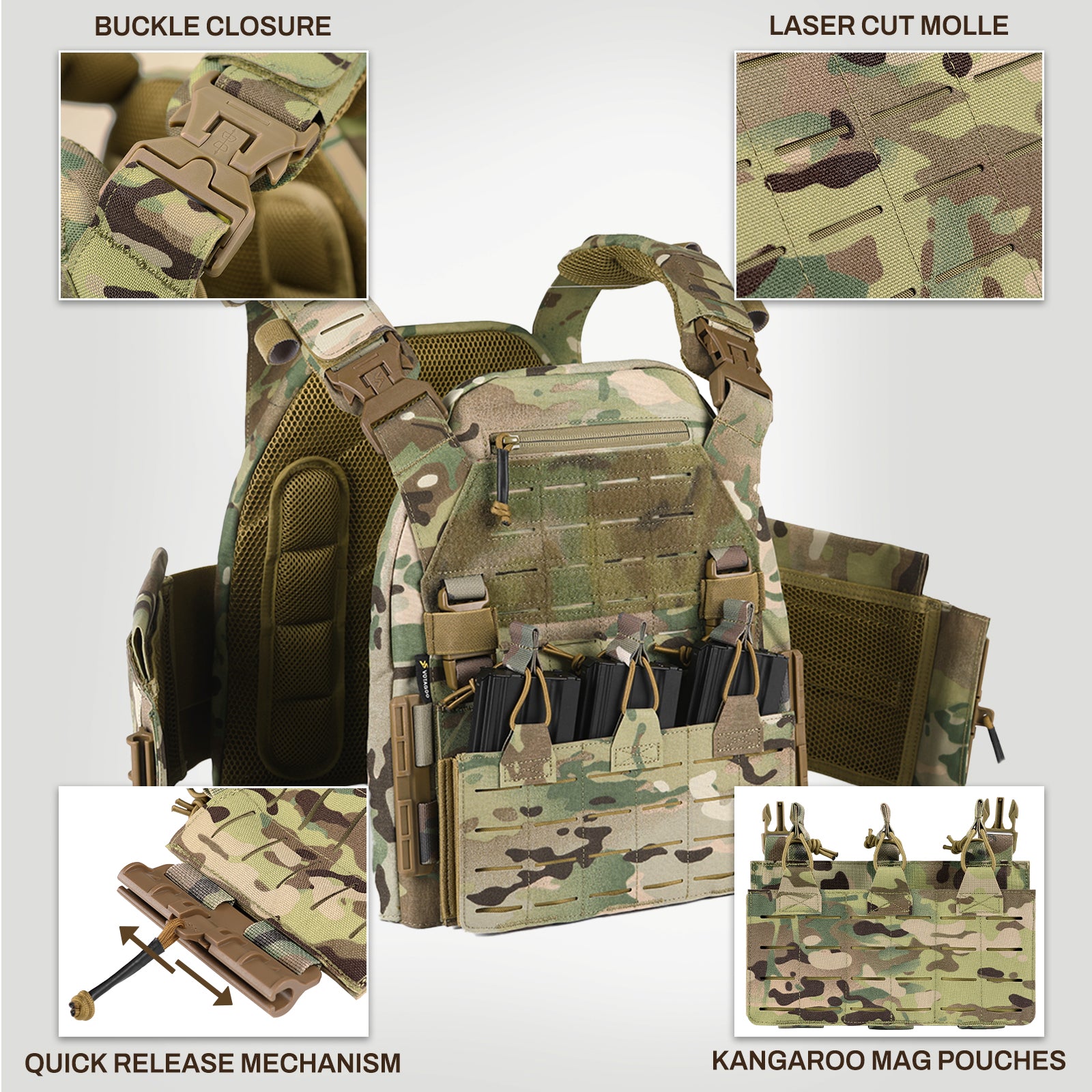VOTAGOO® Quick Release Lightweight Tactical Vest – VOTAGOO Gear