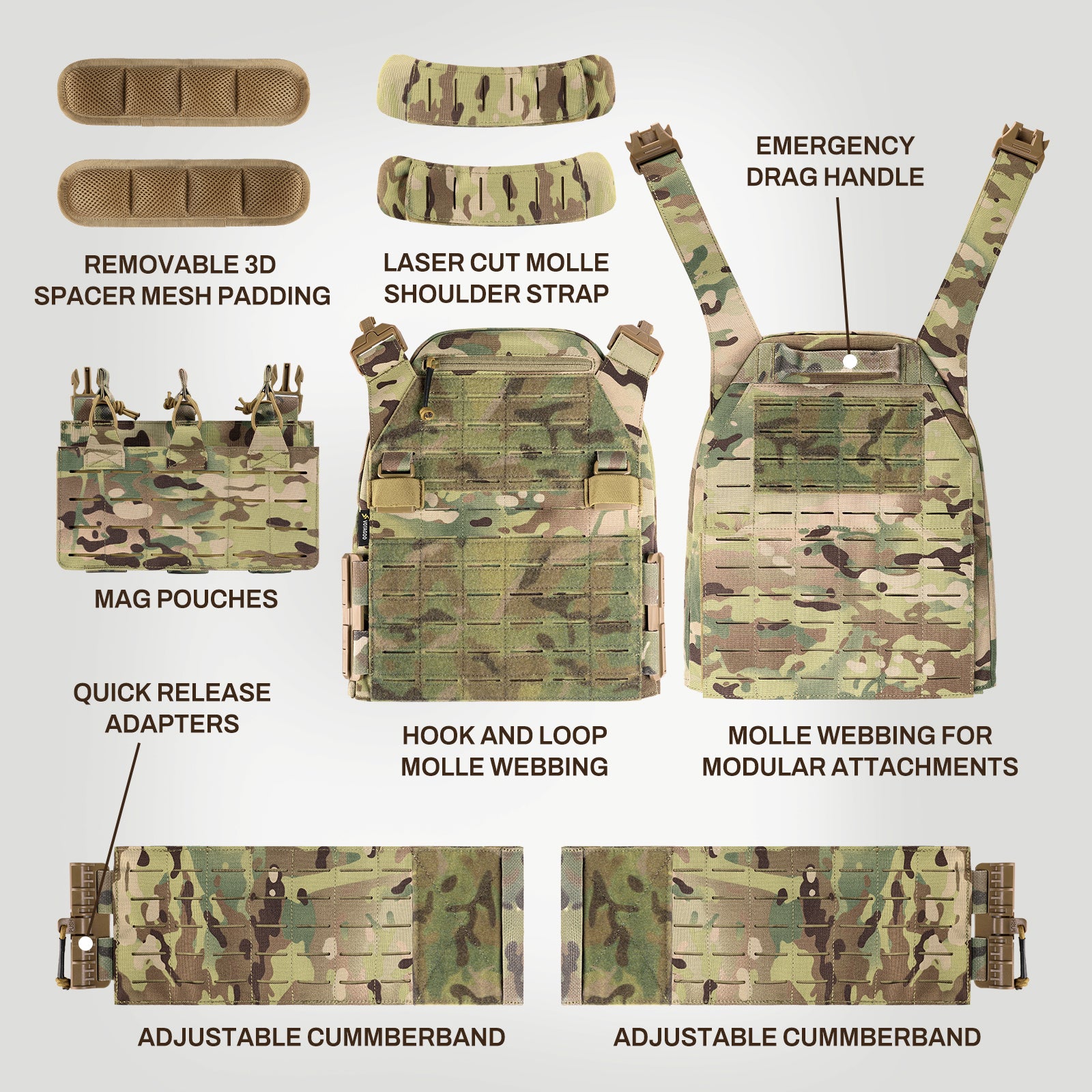 VOTAGOO® Quick Release Lightweight Tactical Vest – VOTAGOO Gear